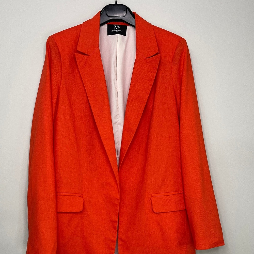 Orange Linen Blazer
